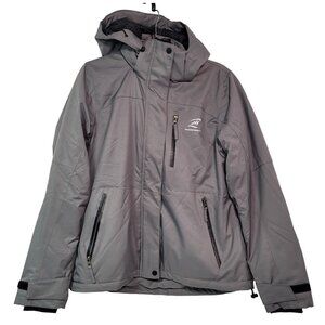 Women's Waterproof Sky Jacket Windproof Hooded Raincoat For Winter  Gray Large